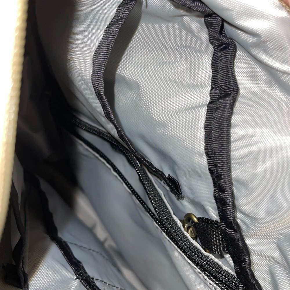 L.L. Bean Khaki and Brown AmeriPack Back Saver Crossbody Bag— Logo Tag Visible - Picture 6 of 9
